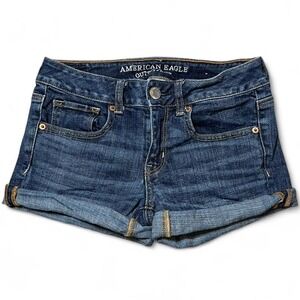 American Eagle blue denim shorts